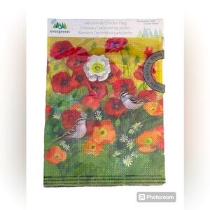 Evergreen 12x18 in Poppy Fields Waffle Garden Flag
